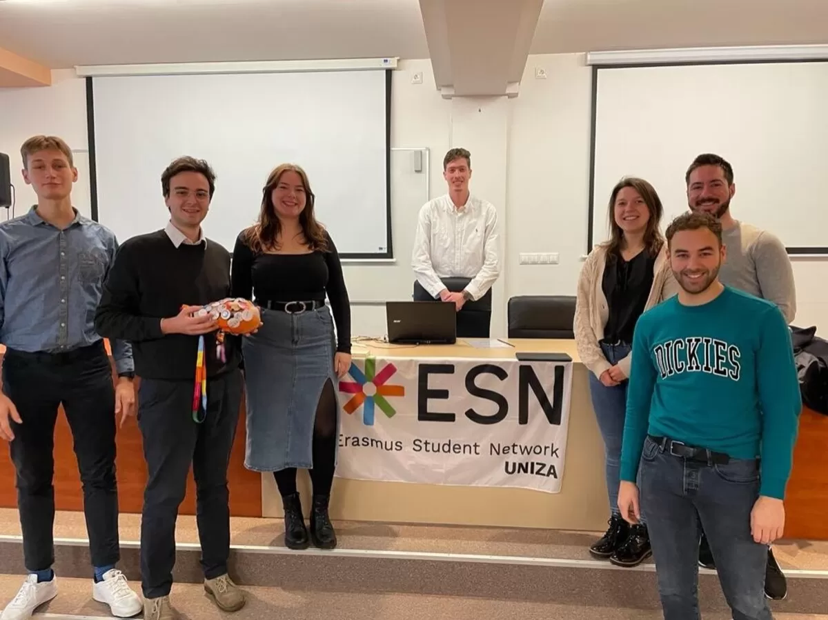 Our ESN members together with foreign students presenting Erasmus+ possibilites.