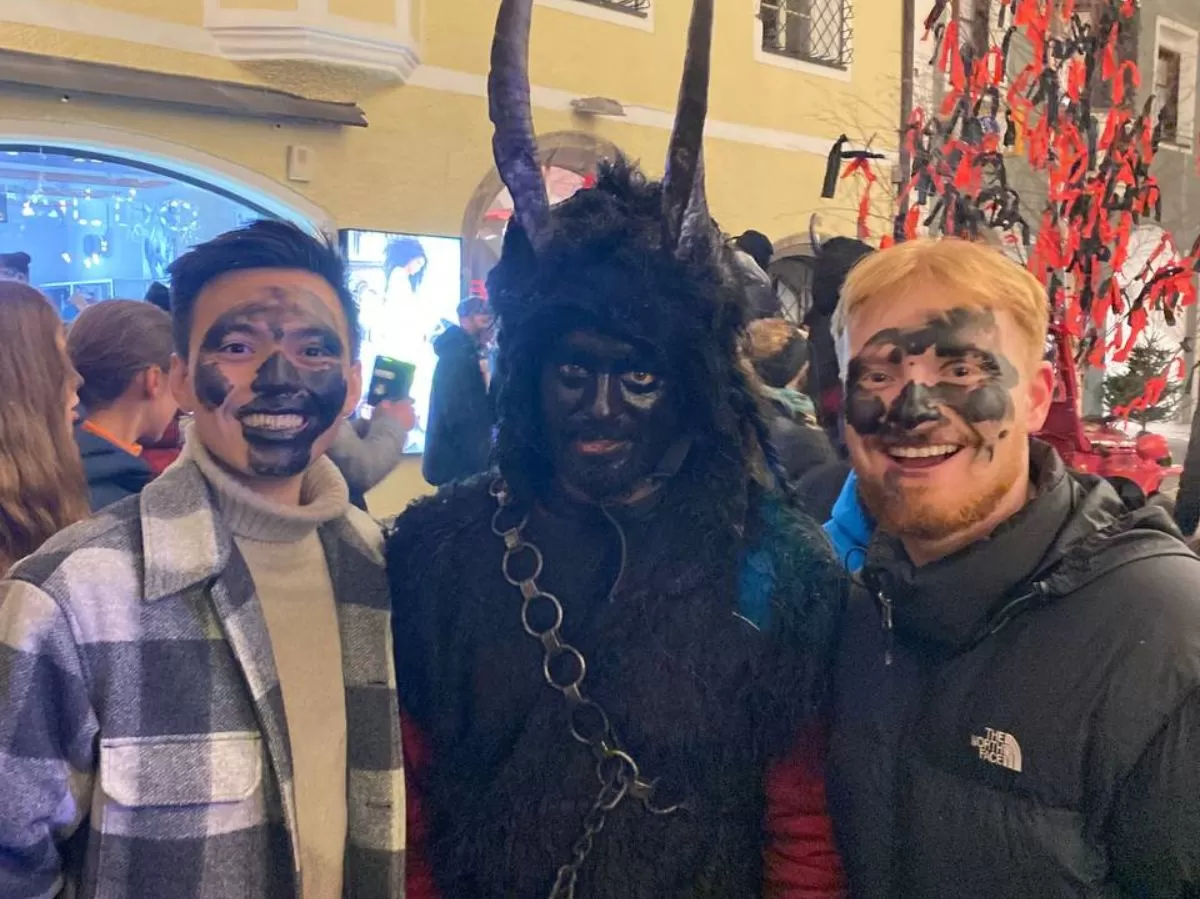 Some of our erasmus students with the krampus