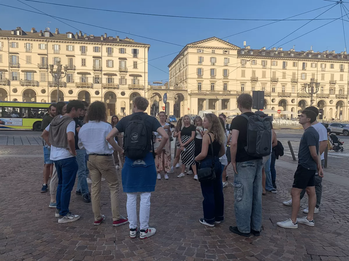 people visiting piazza S. Carlo
