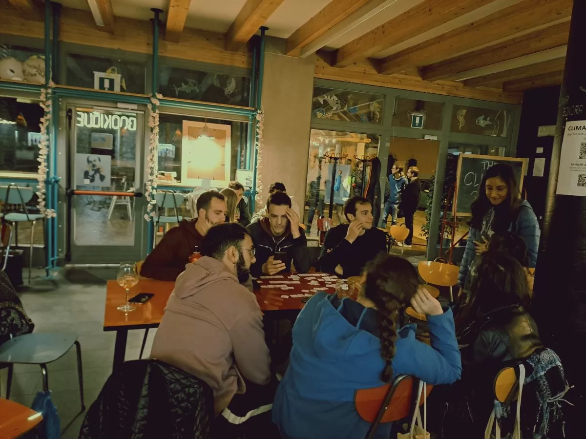 Some of our Erasmus students and volunteers at the Language aperitif