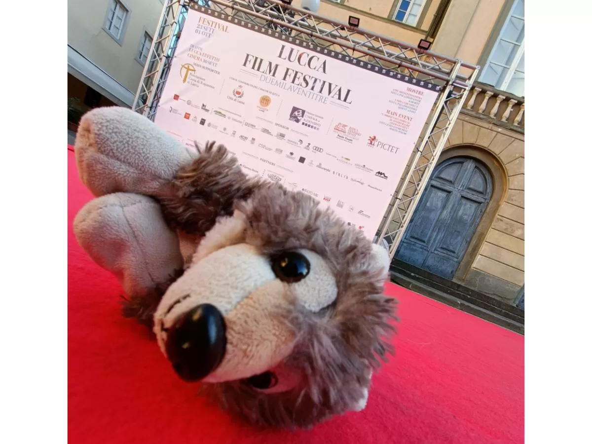 Our mascotte relaxing on the Lucca film festival's stage