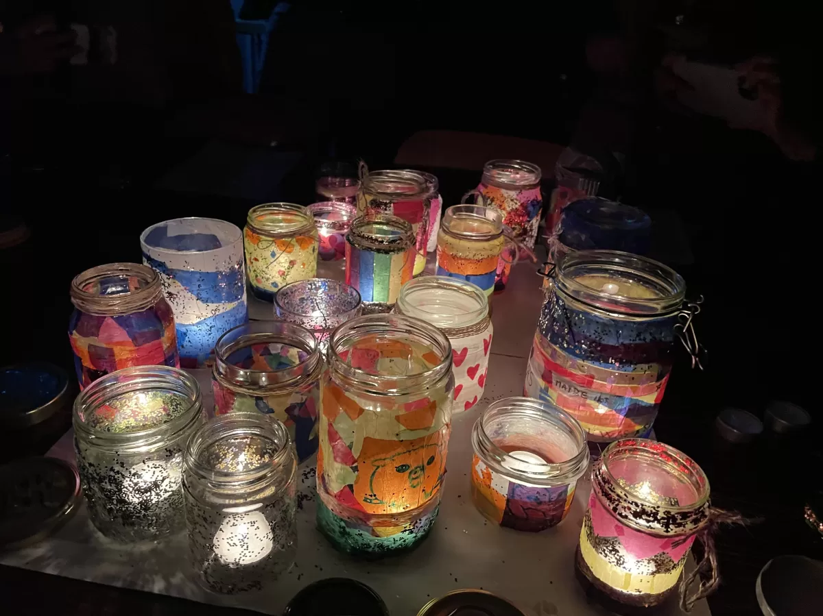 Final Jar designs with lit candles