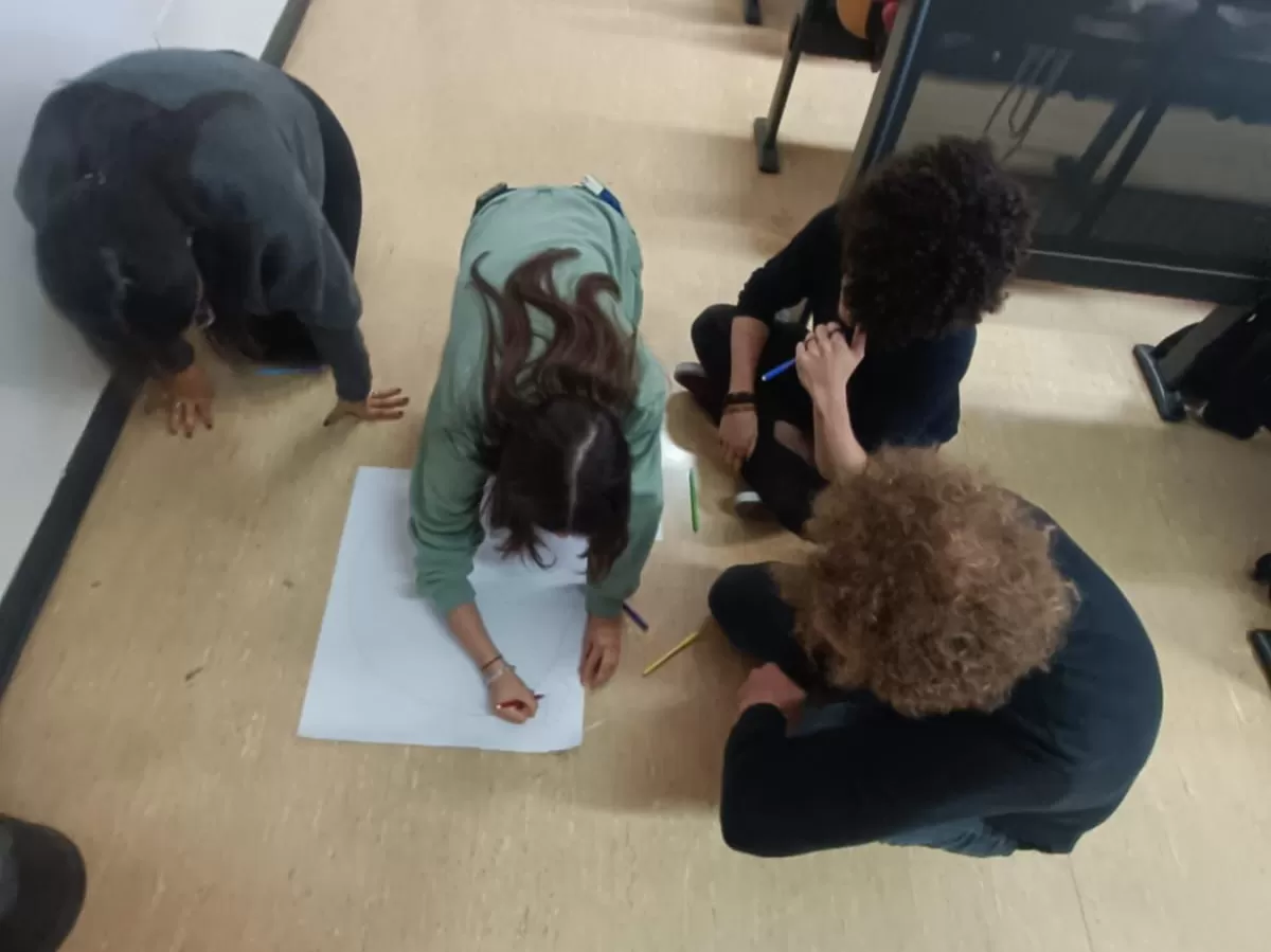 Students taking part in a workshop