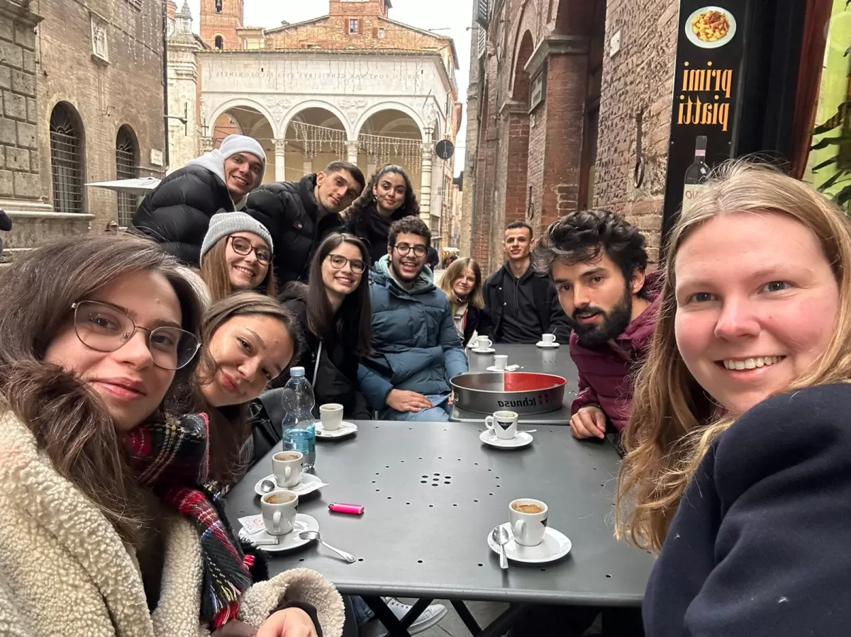 Students having a coffee