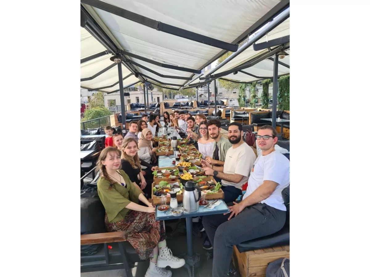 While having a city tour with international students with a nice Turkish breakfast