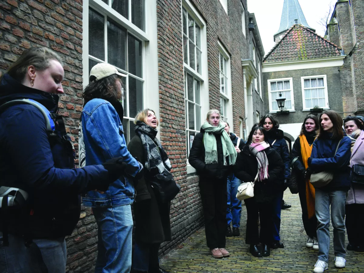 During the City tour of Leiden