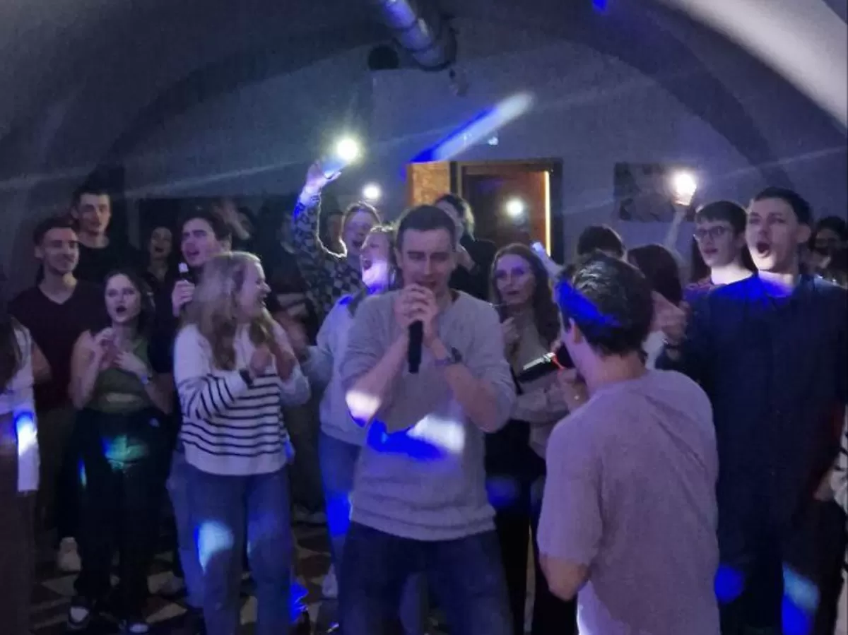 Some of our erasmus students during the karaoke night