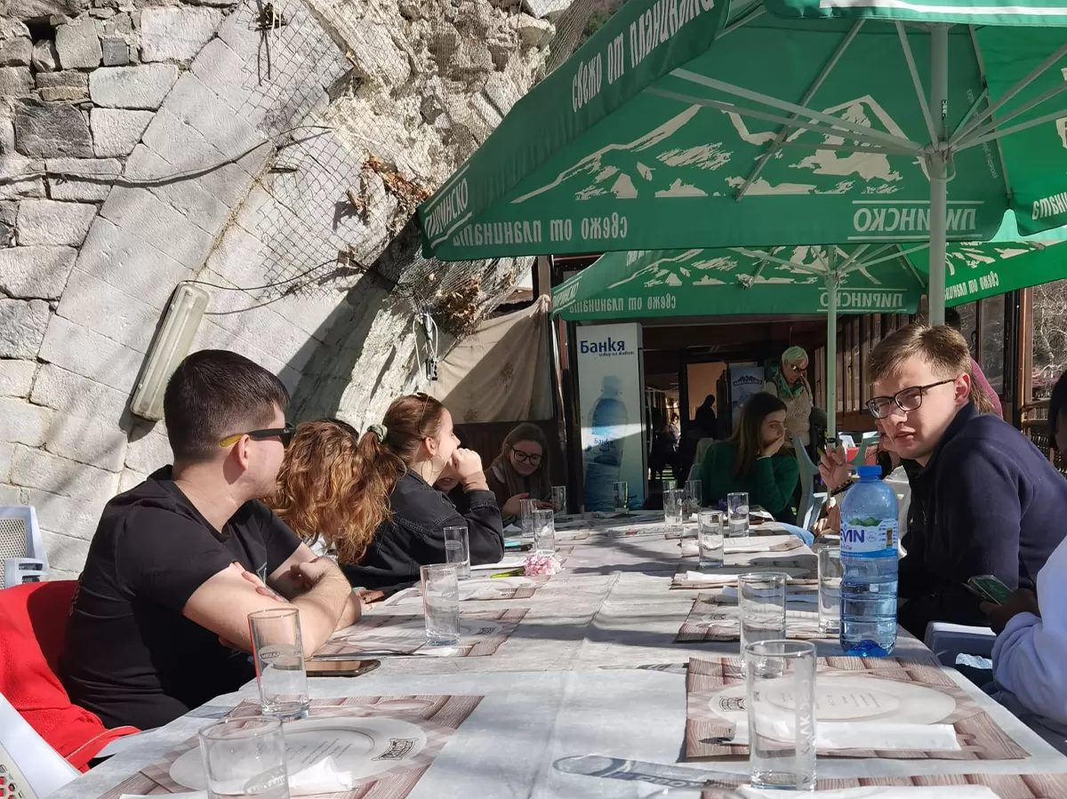 Erasmus students having a lunch at Bachkovo
