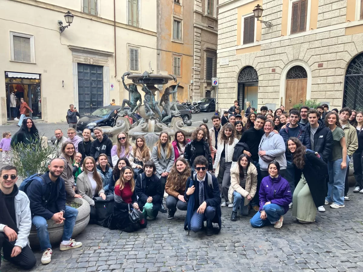 A group picture inside the Jewish Ghetto