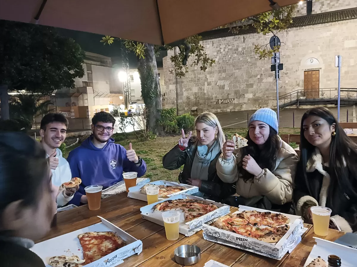 Erasmus students enjoying their meal