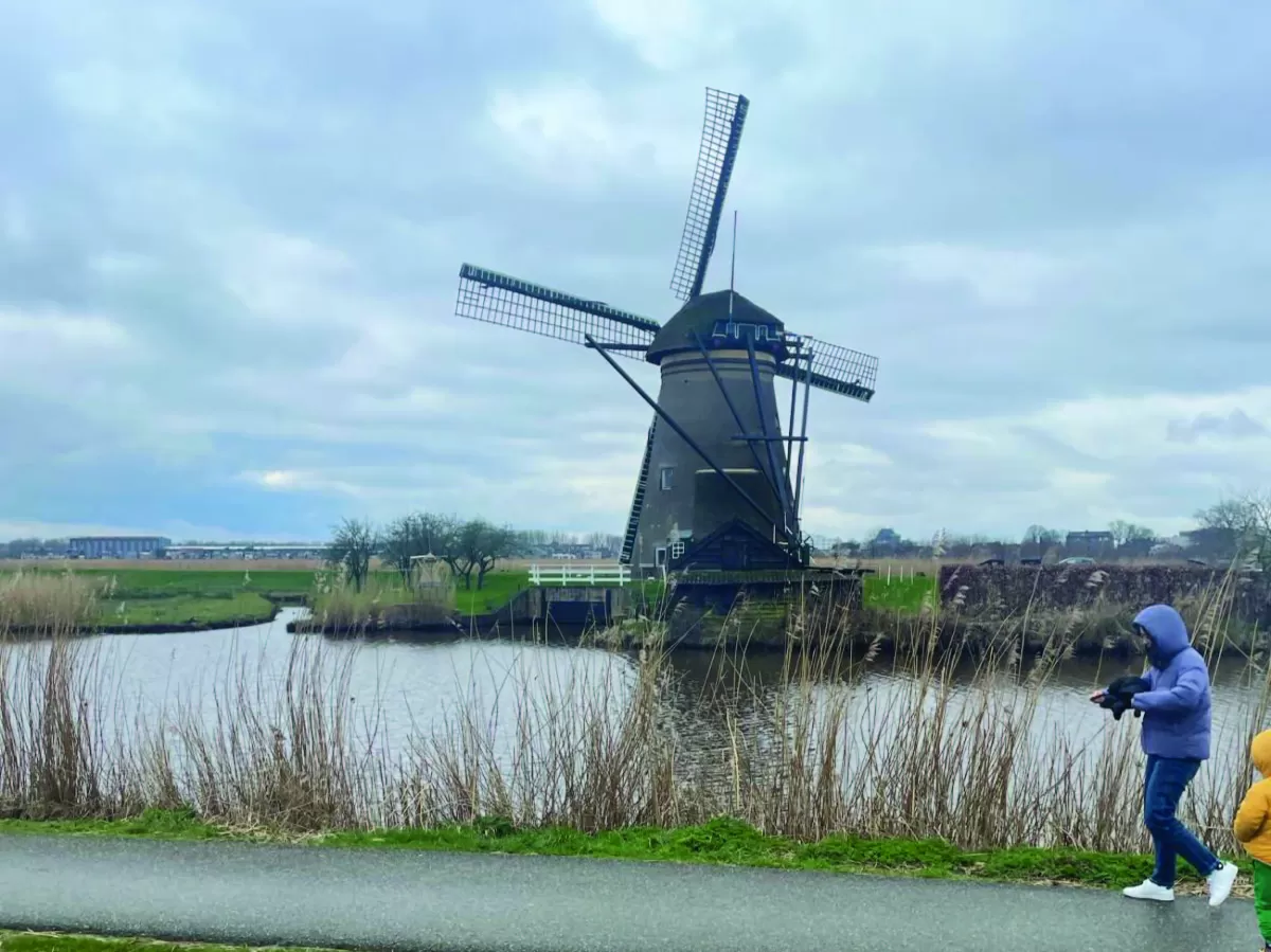 One of the traditional windmills in Kinderdijk