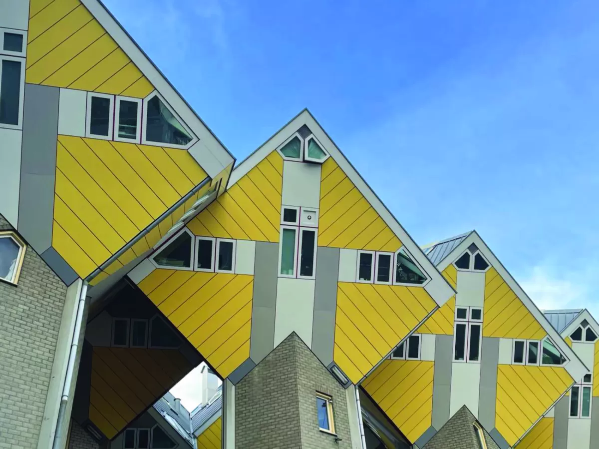 The famous cube-shaped buildings in Rotterdam