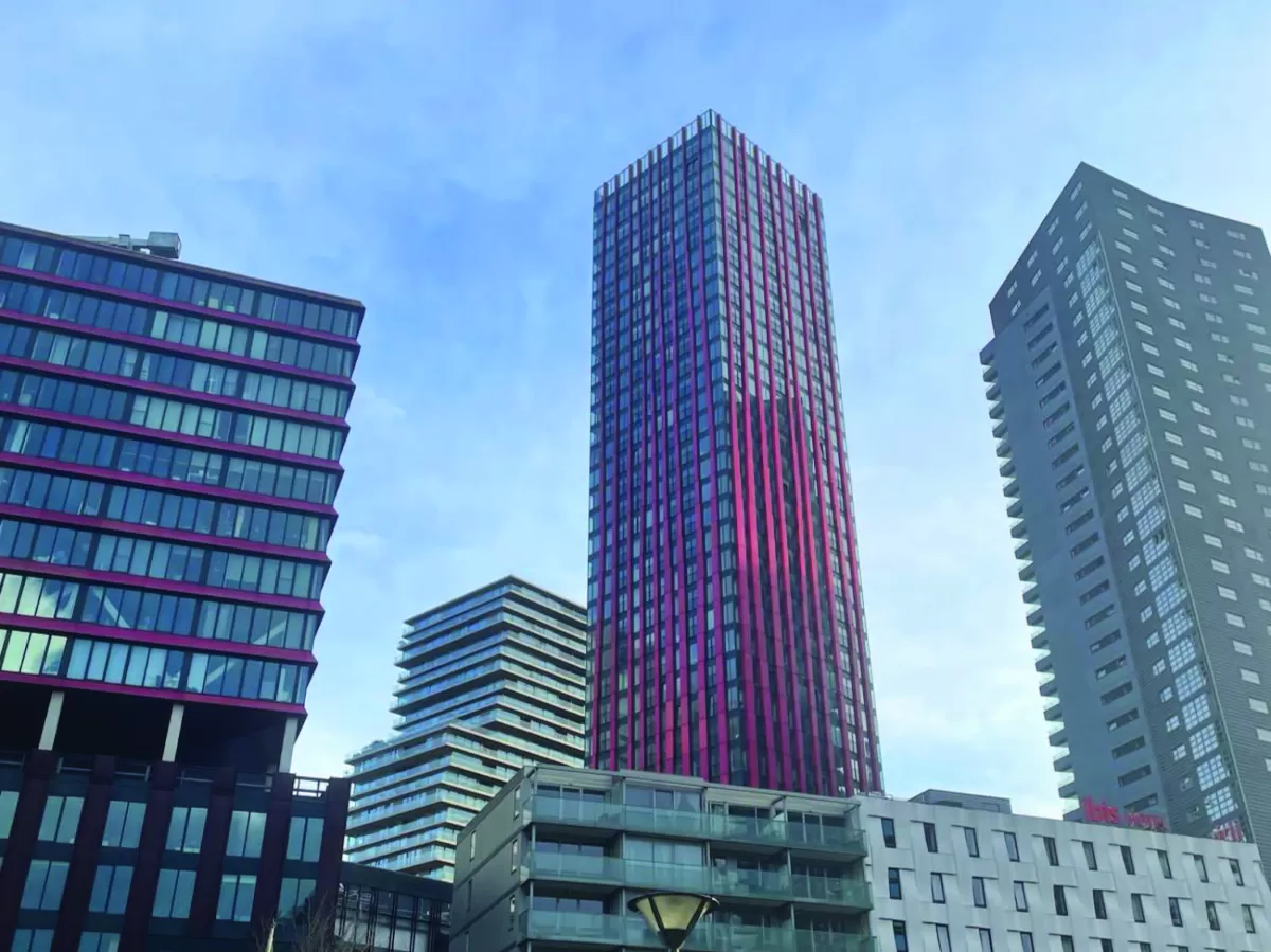 A shot of some buildings in Rotterdam