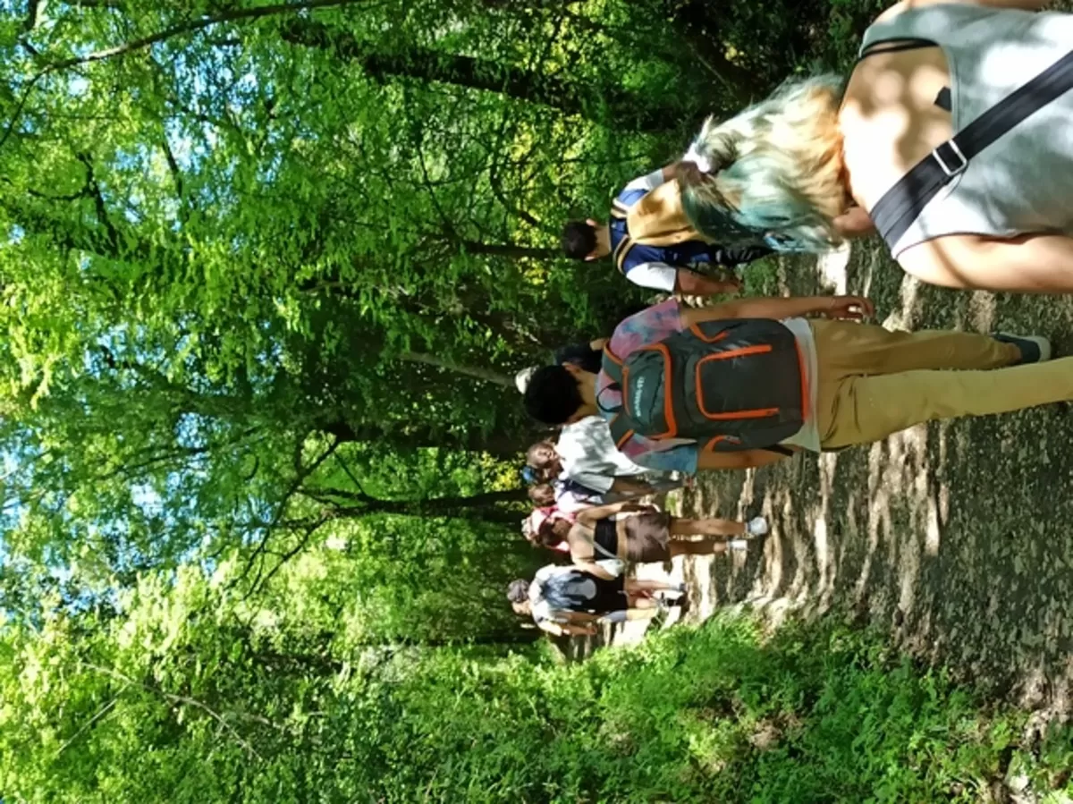 Group of students hiking