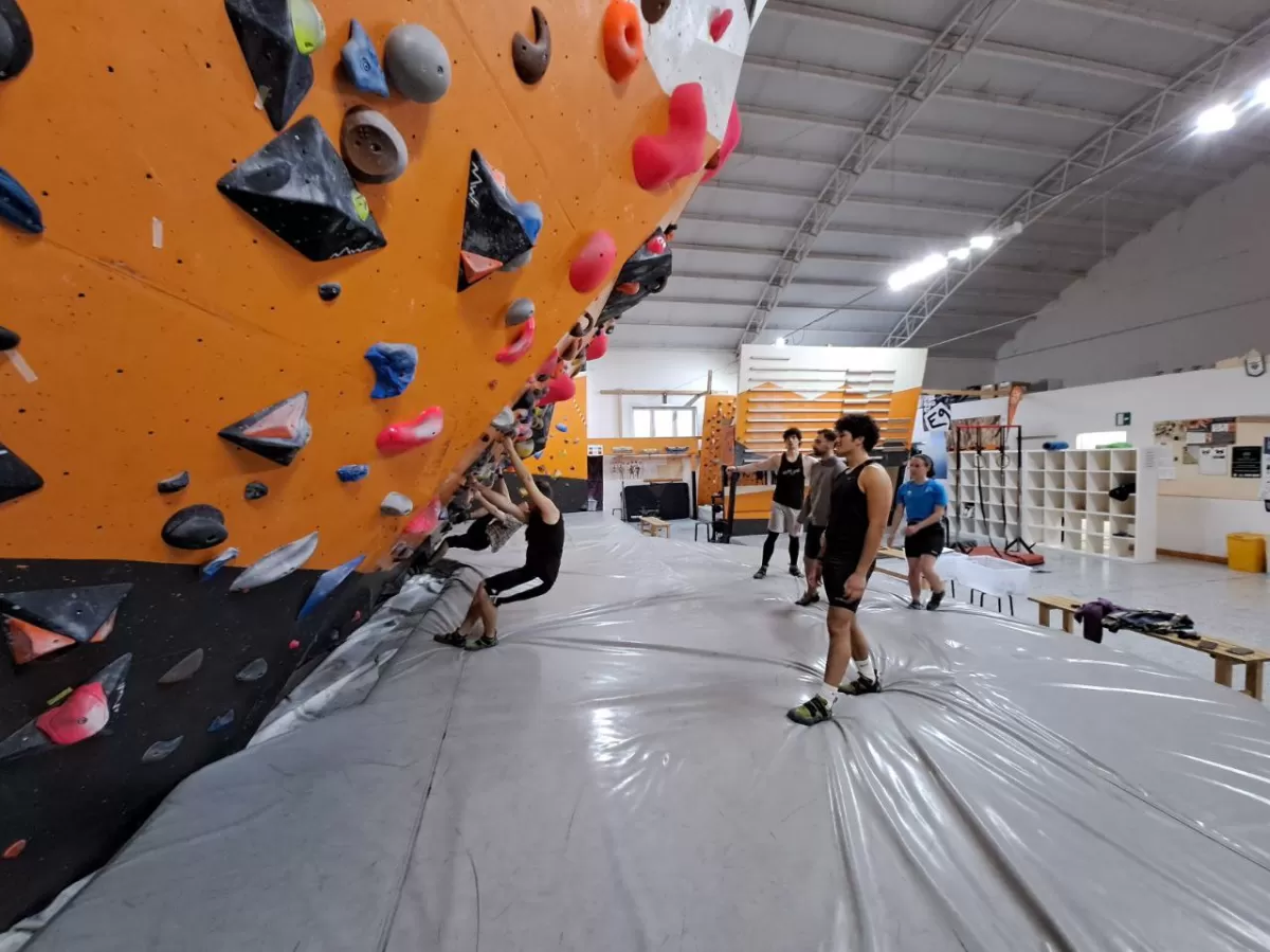 Participants of the event climbing