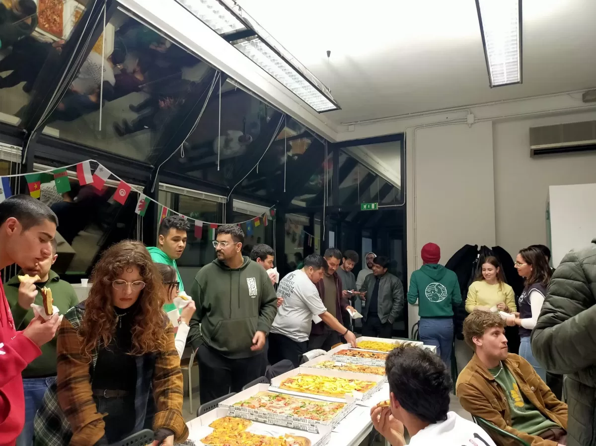 people eating pizza
