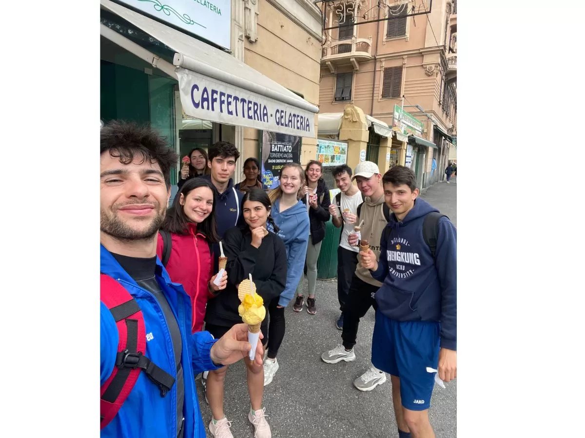 group of people eating ice cream