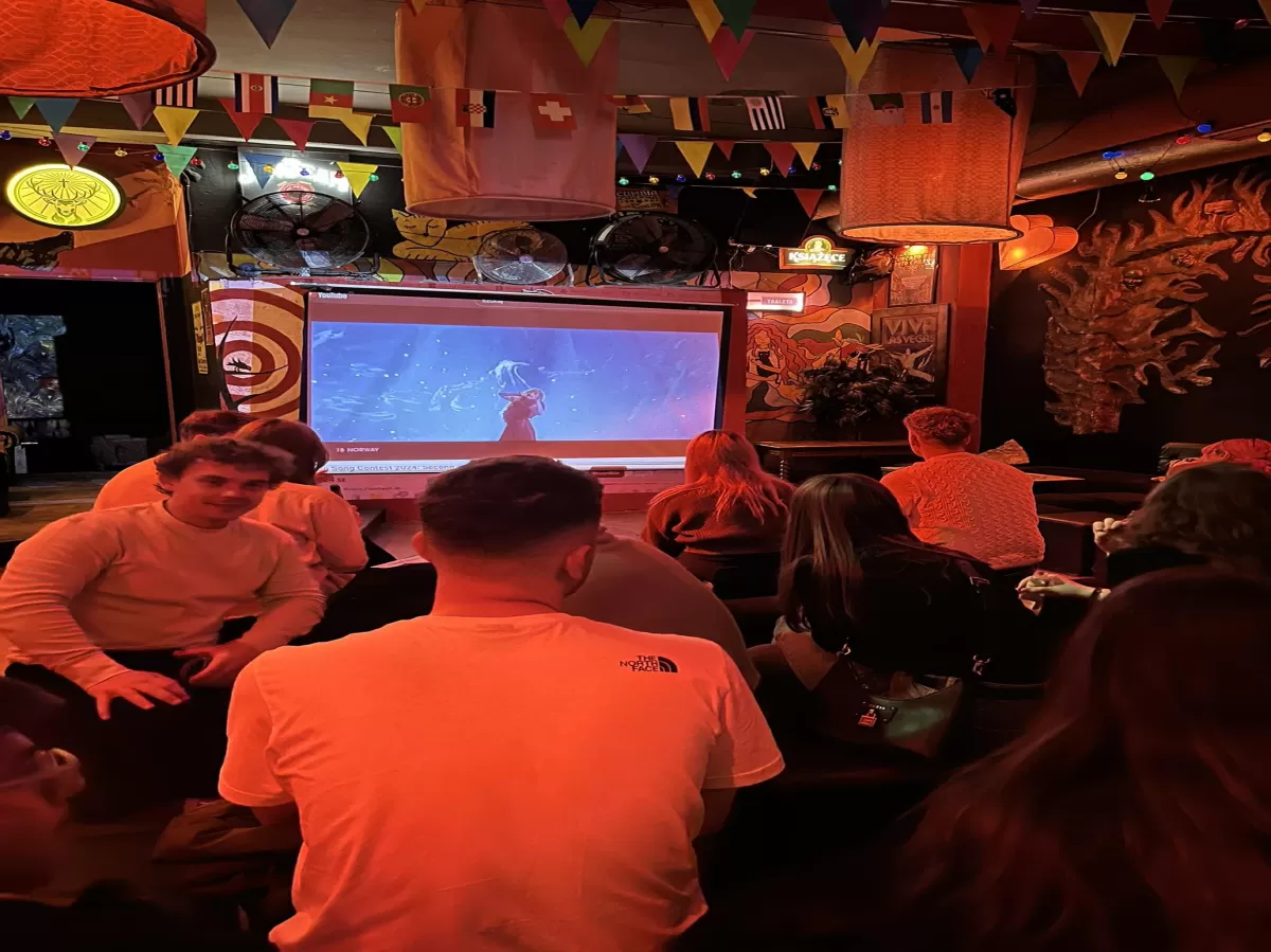 Erasmus Student watching Eurovision