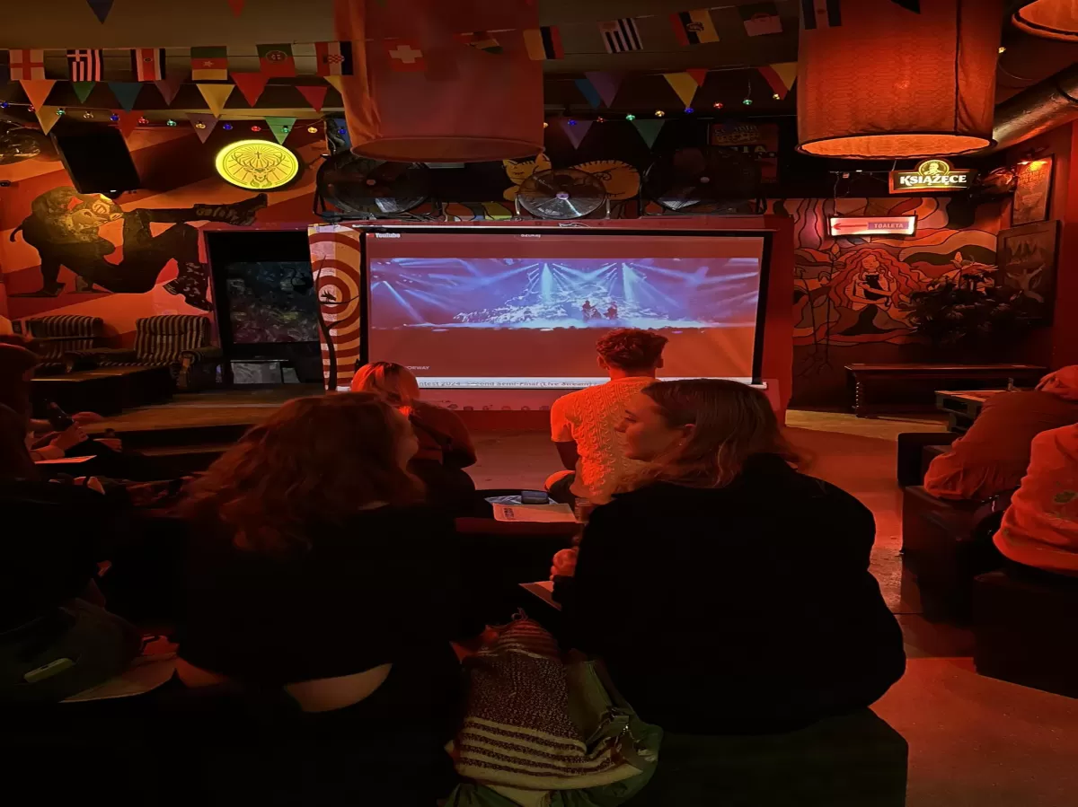 Erasmus Student watching Eurovision
