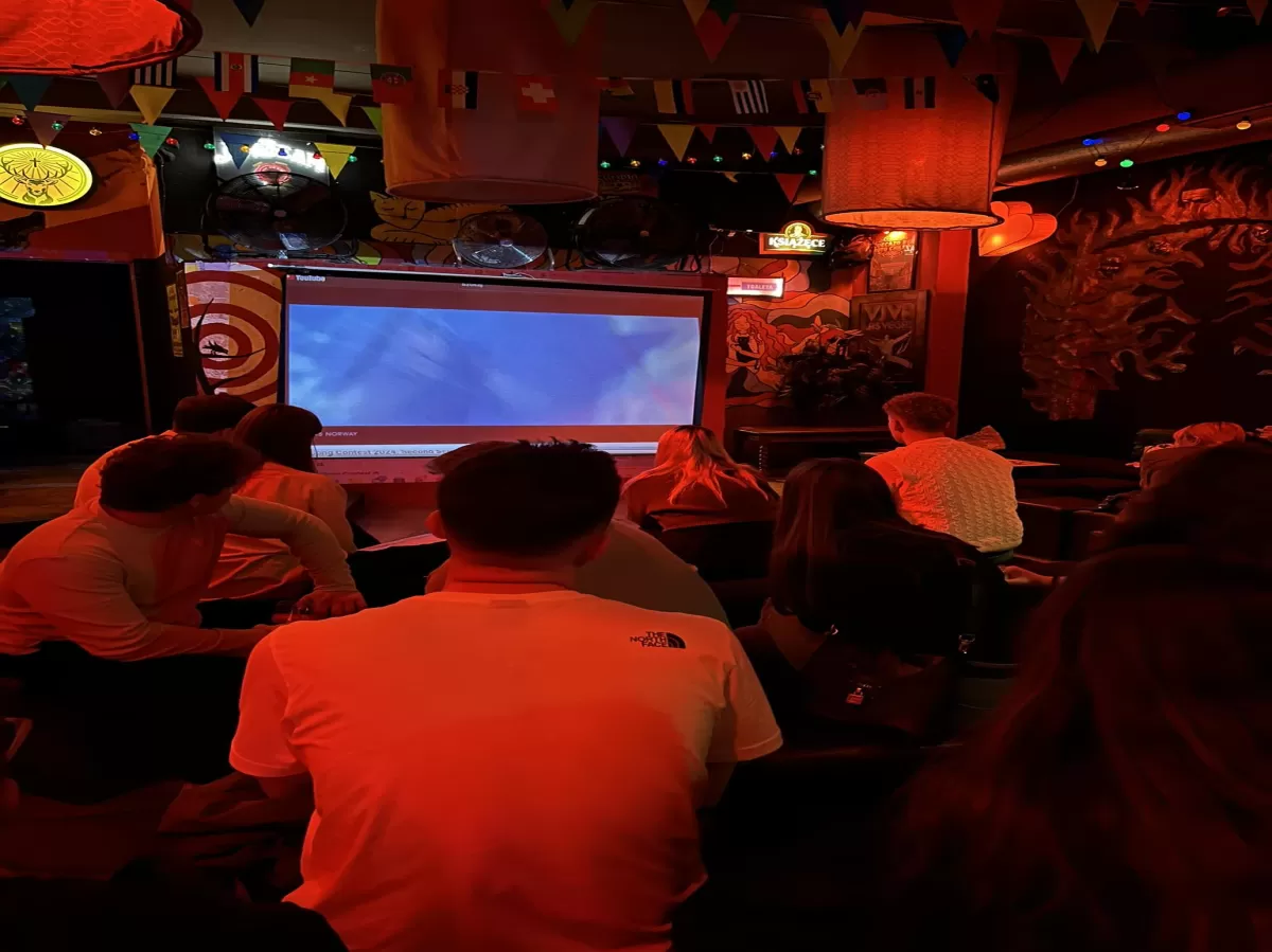 Erasmus Student watching Eurovision