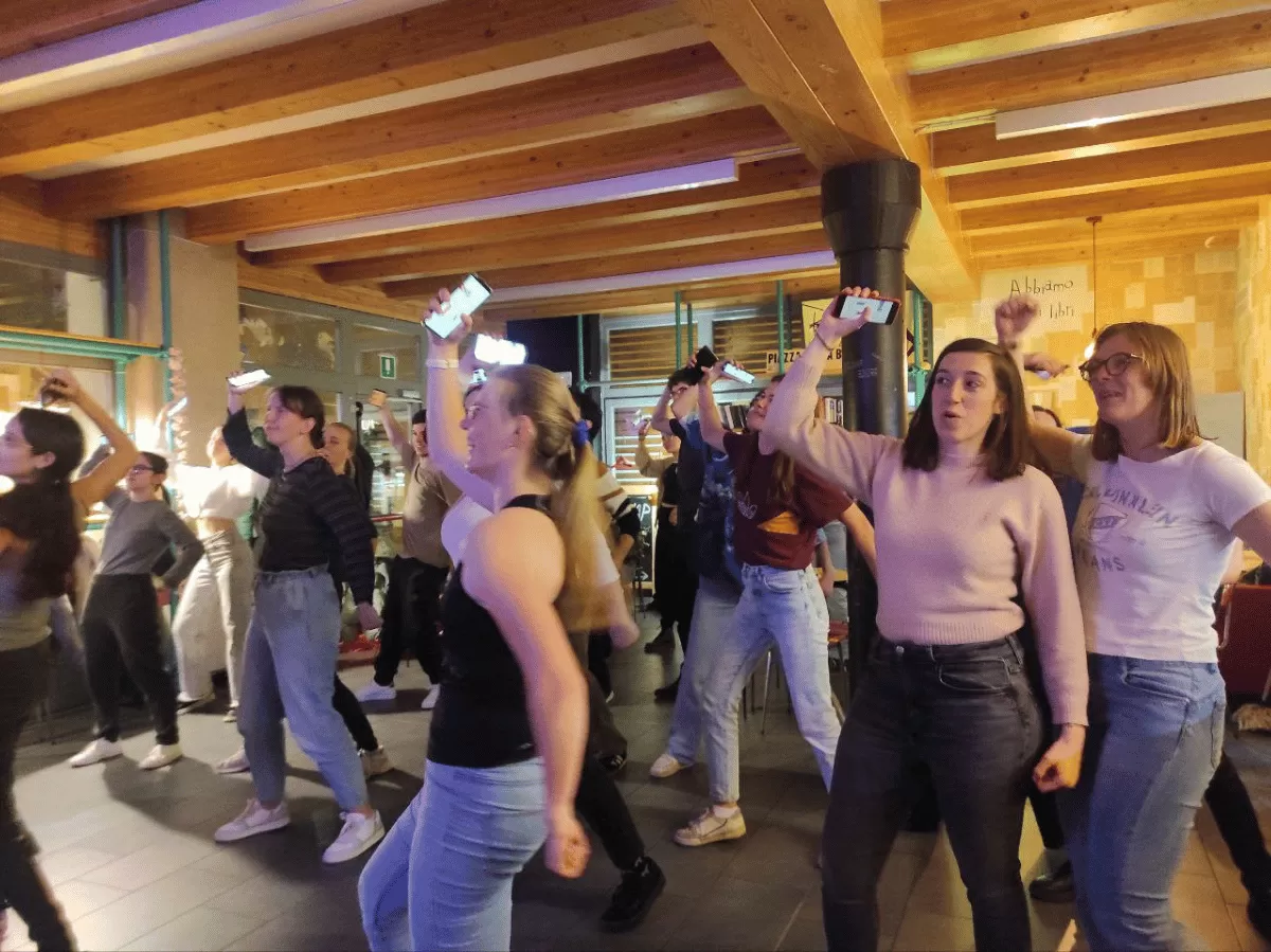 Our Erasmus students and volunteers during the Just Dance night