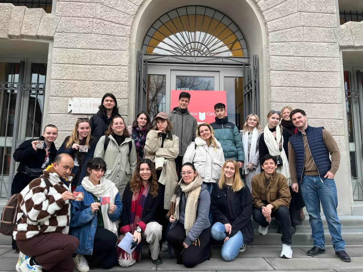 photo in front of accademia carrara