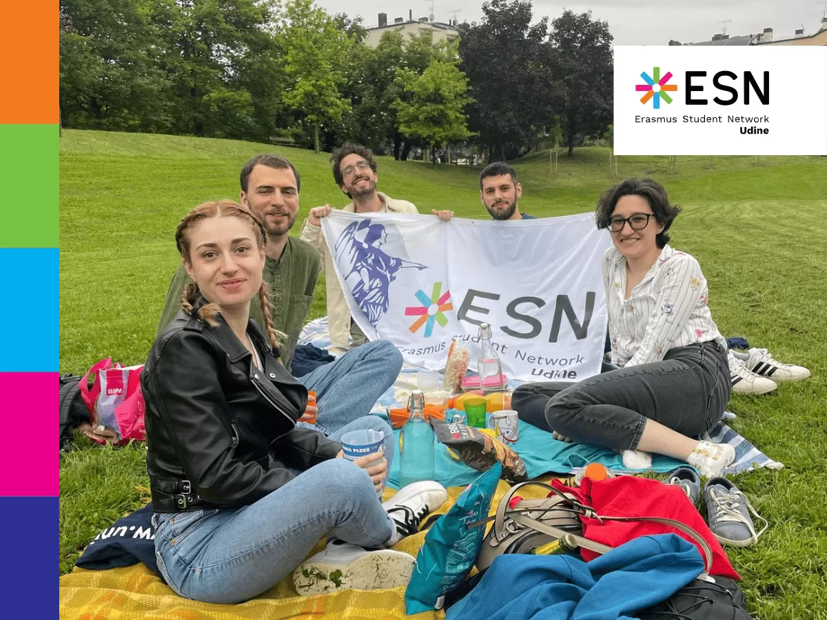 group photo with ESN flag