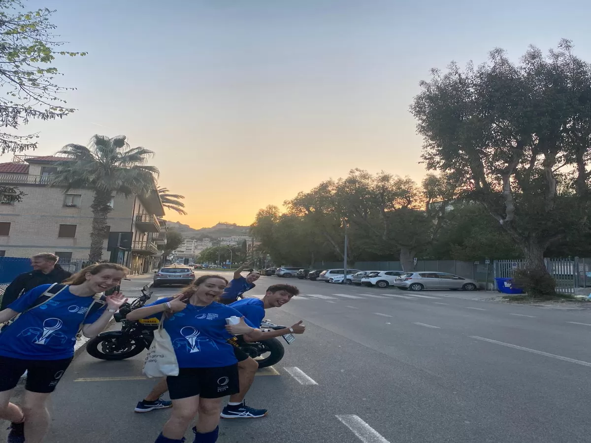 The participants enjoying the sunset in San Benedetto del Tronto
