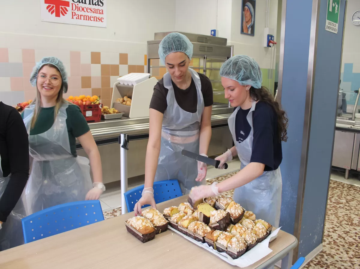 participants helping out in the soup kitchen