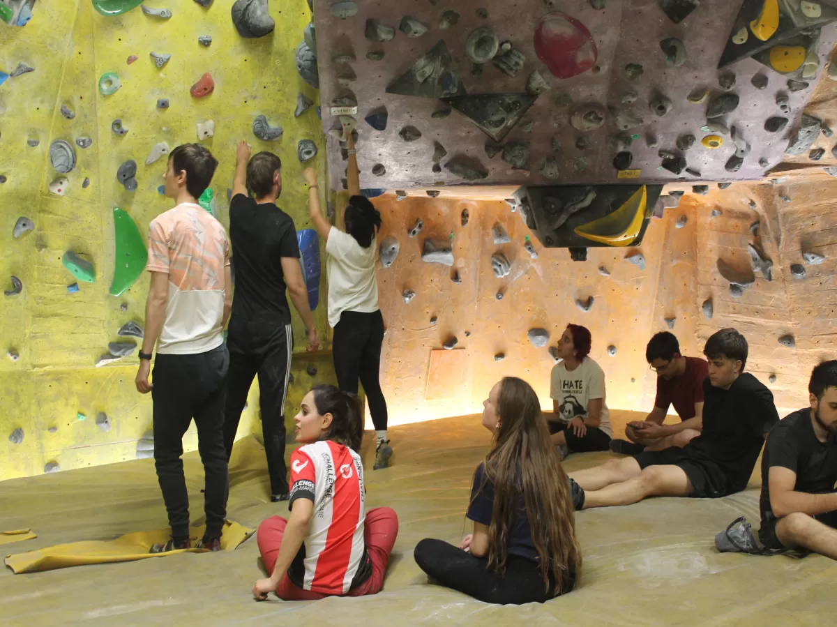 participants climbing