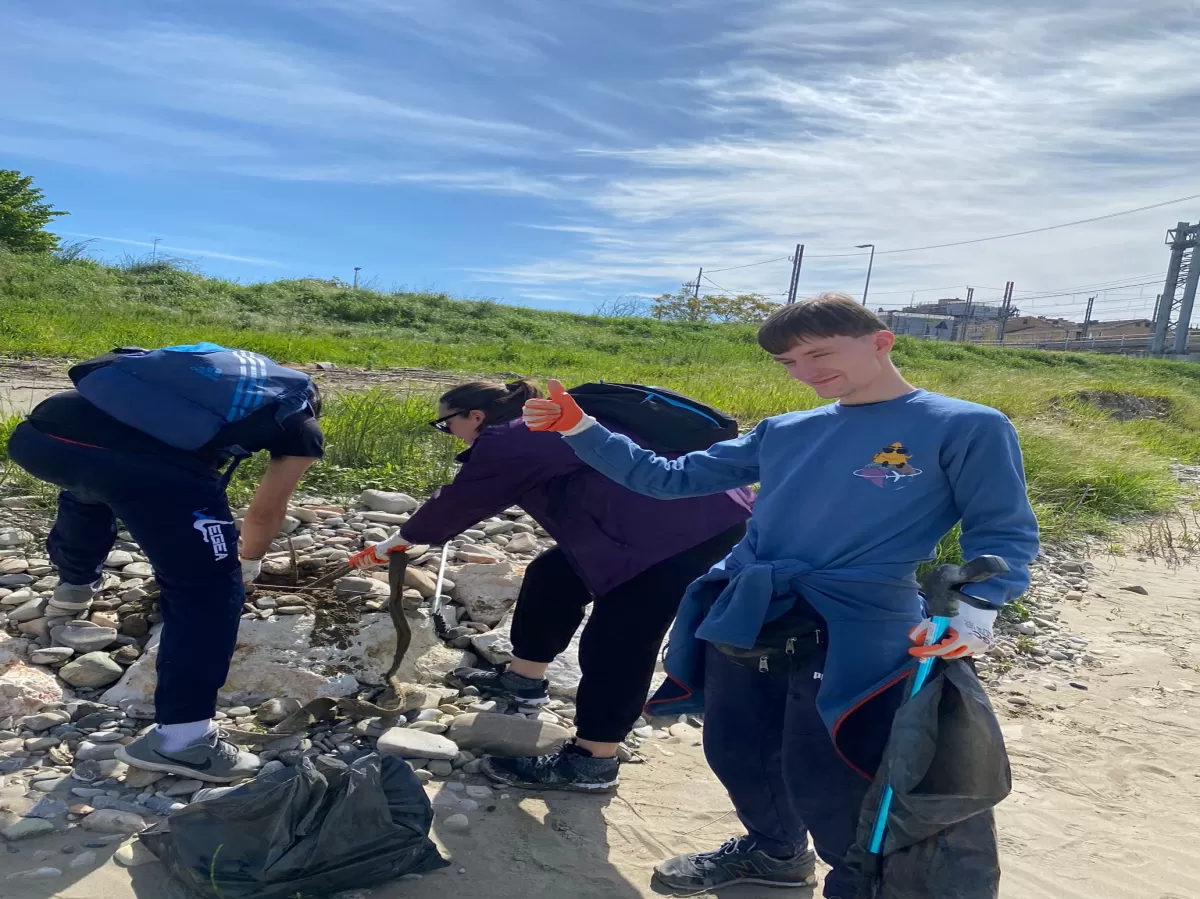 participants collecting trash