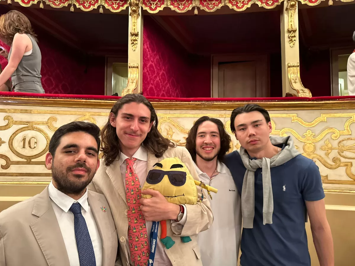 erasmus and coordinators at the theatre