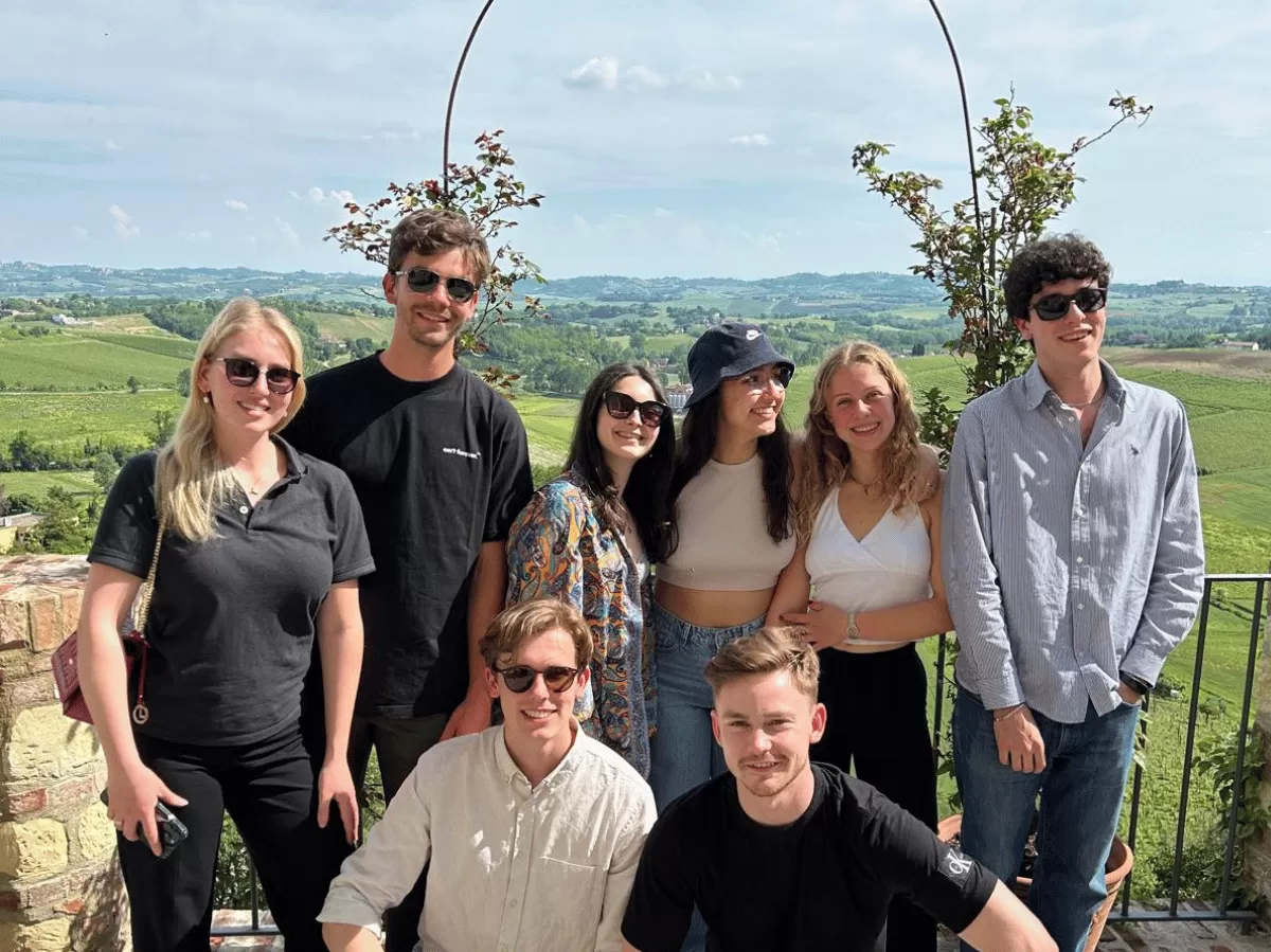 group picture during the tour of the town