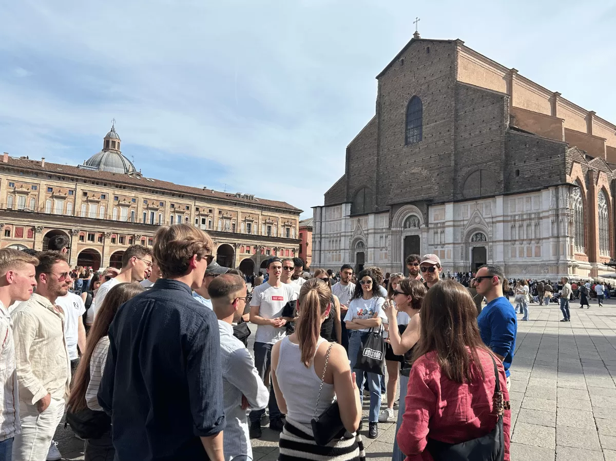 duriung the city tour in Bologna