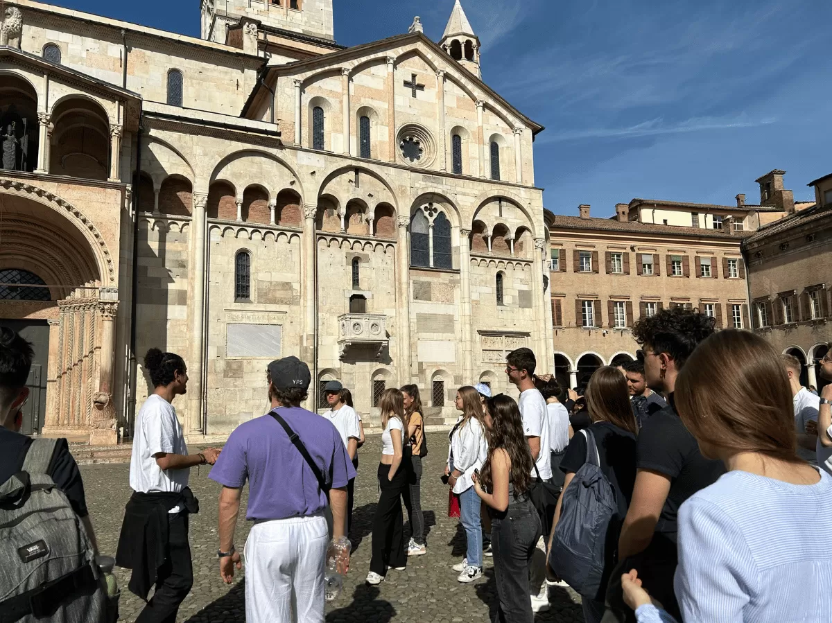 during the city tour in Modena