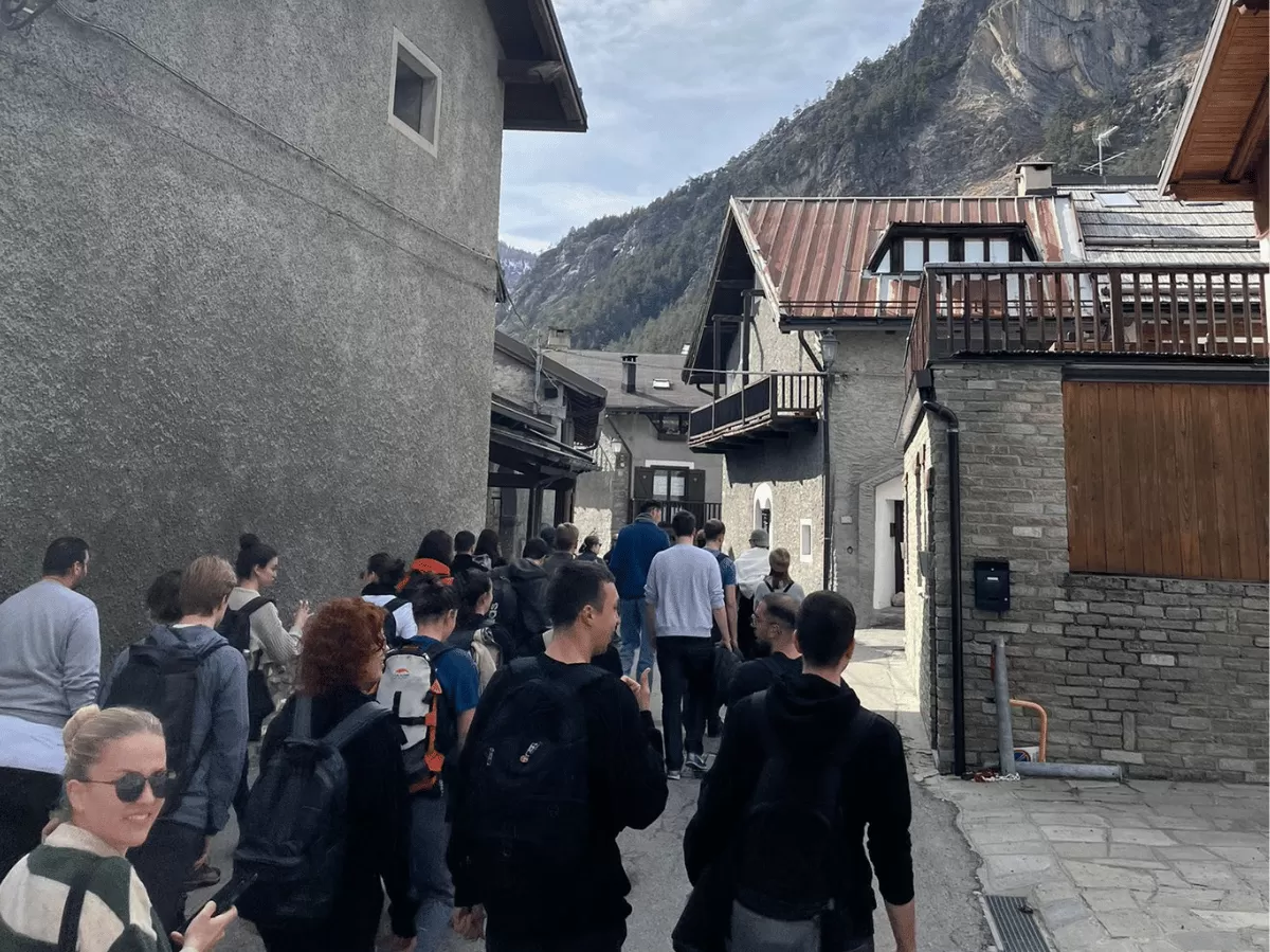 a group of international students walking