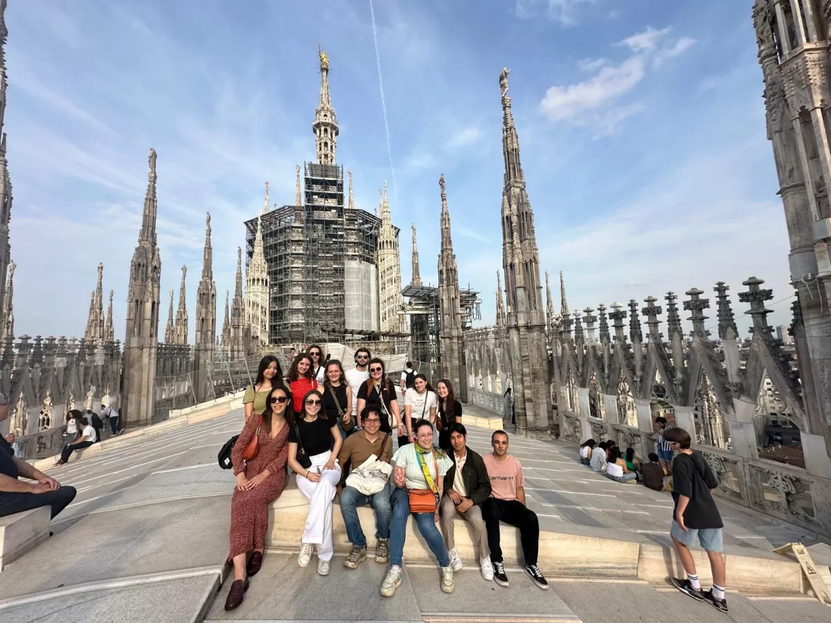 Group photo on the Duomo rooftop