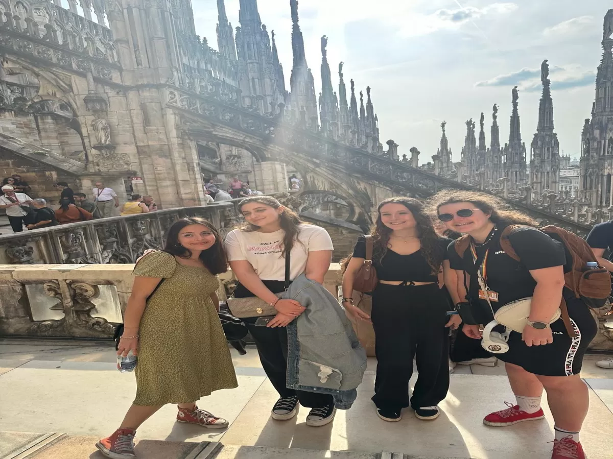 International students on the Duomo terraces