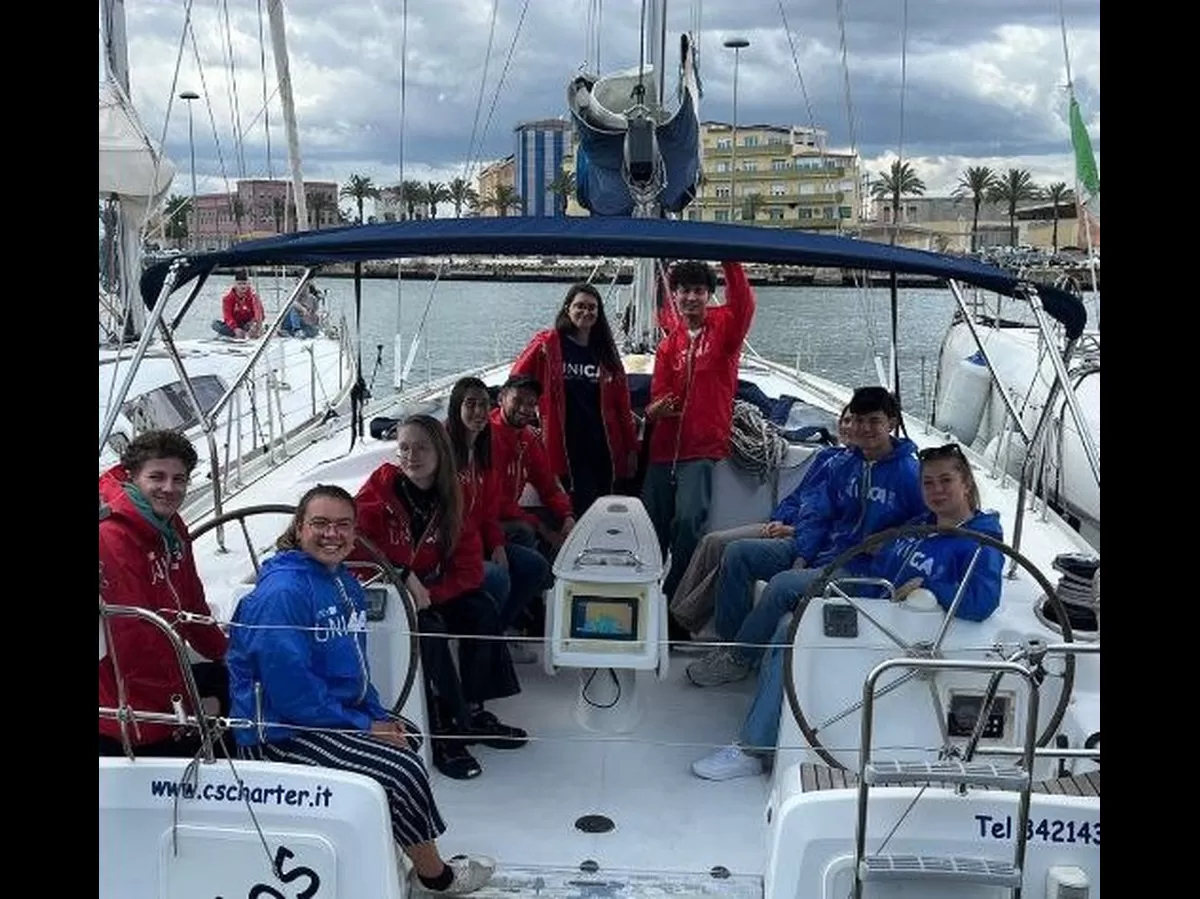 students on the boat