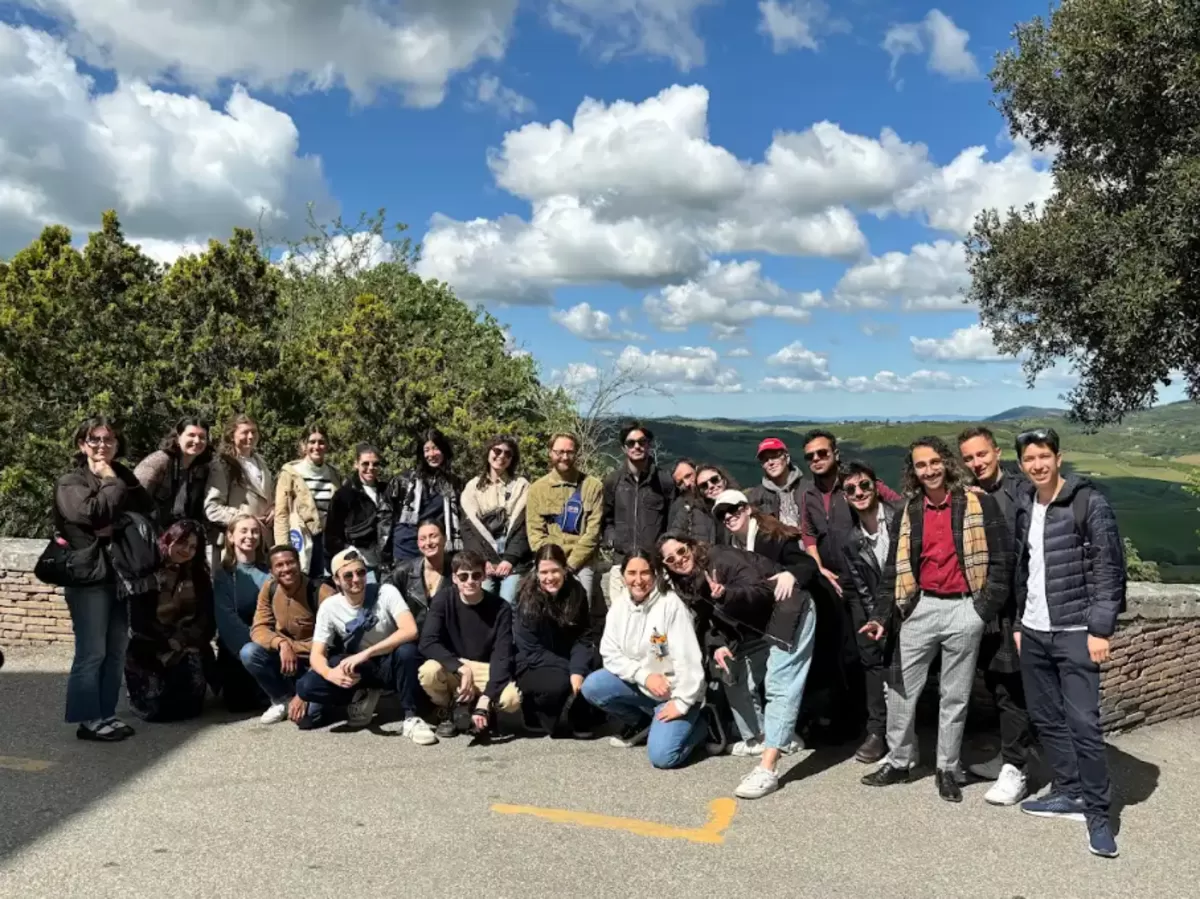 A group of Erasmus students in Montepulciano.