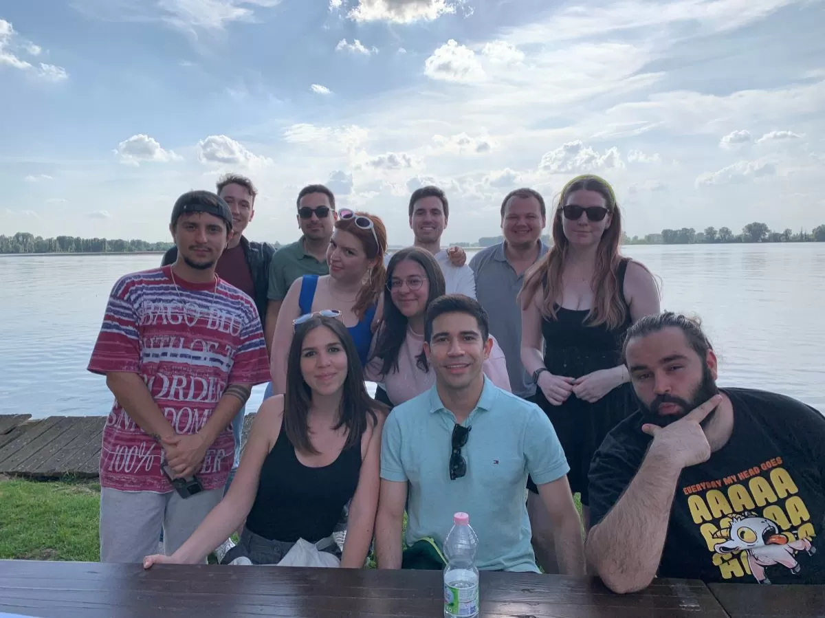 Group picture by the lake