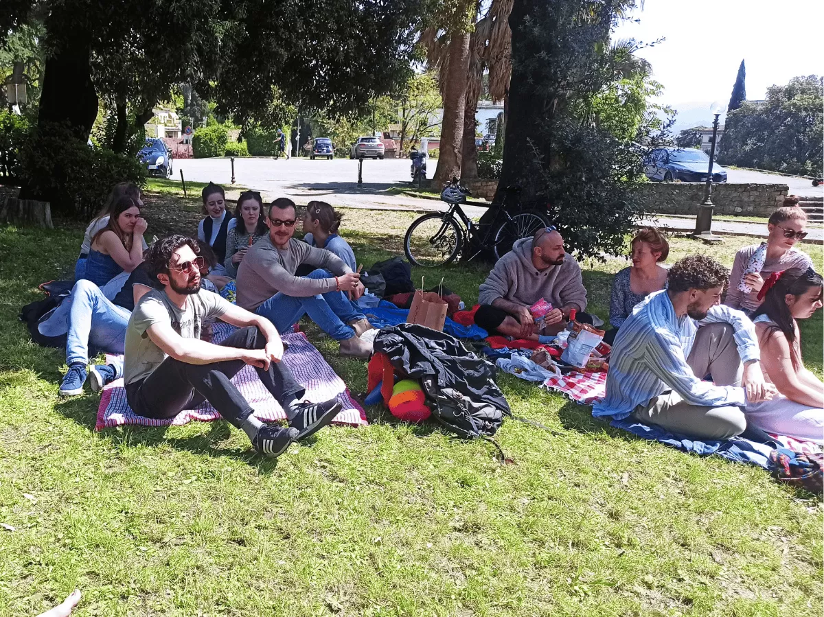 Group of students during a picnic