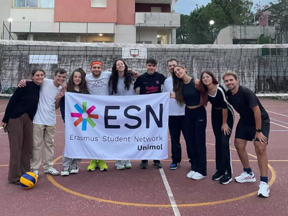 group photo with the ESN flag