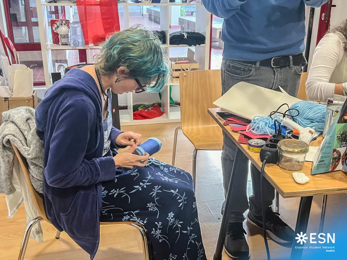 A student upcycling.