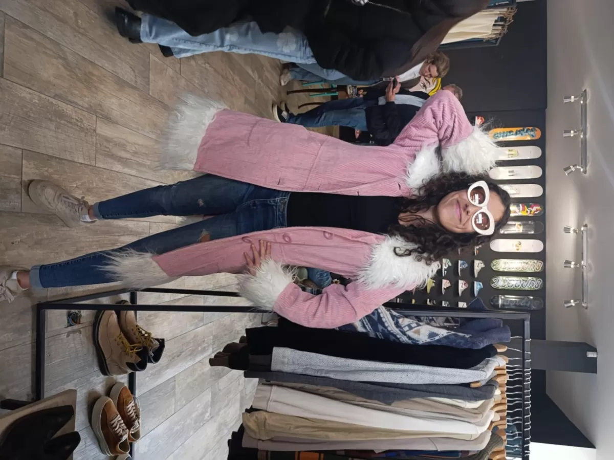 participant trying on clothes