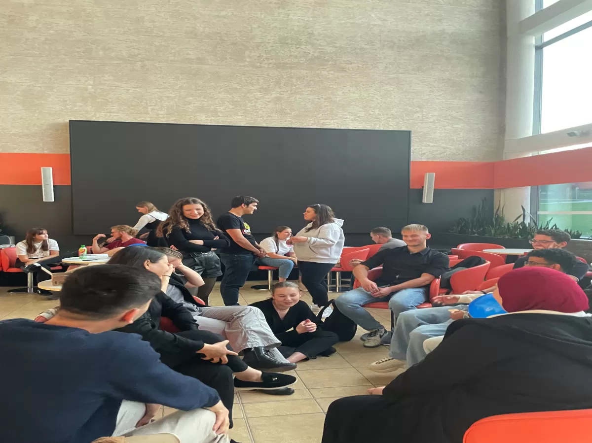 students having a discussion