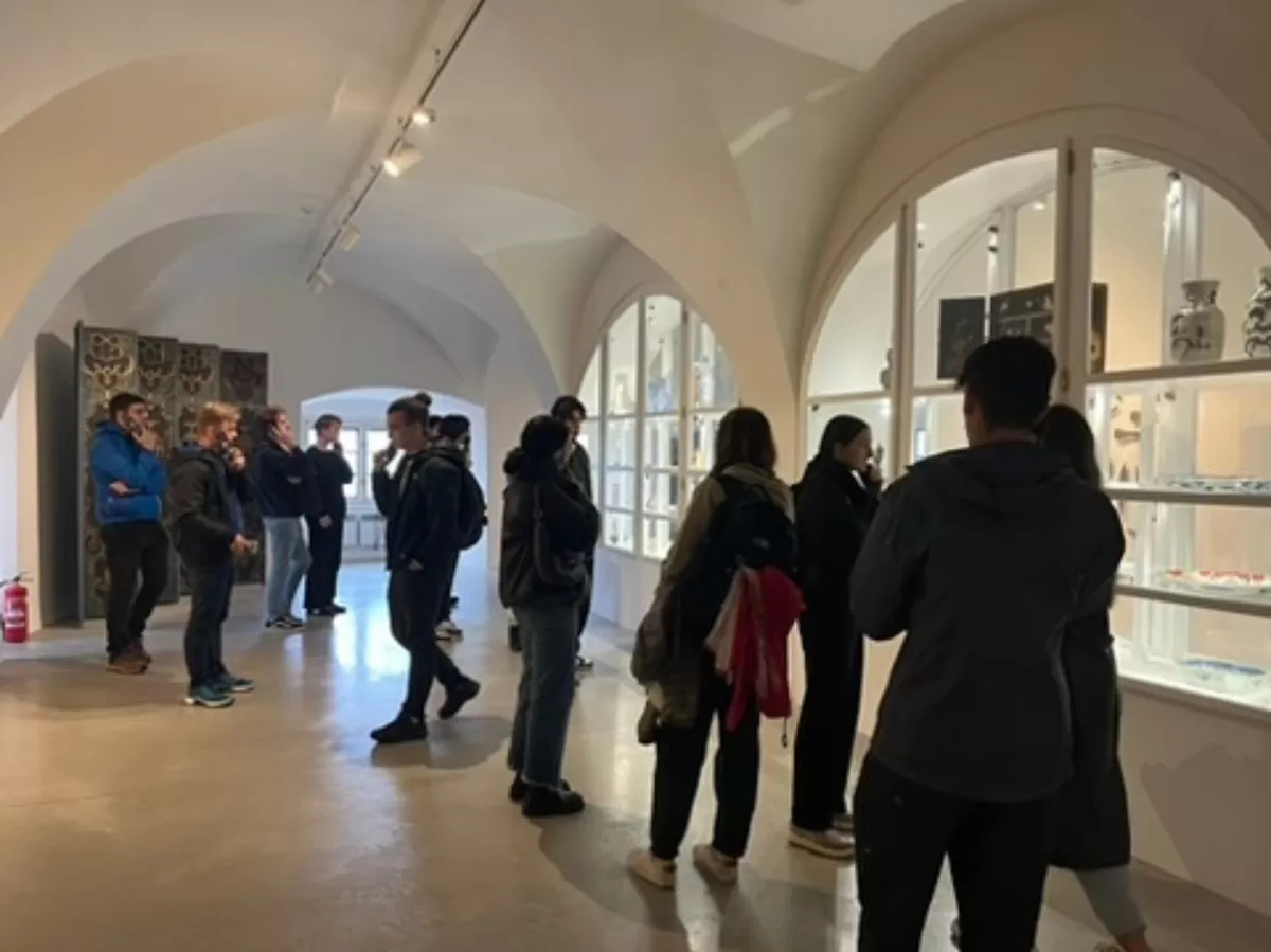 Students inside the Mikulov castle