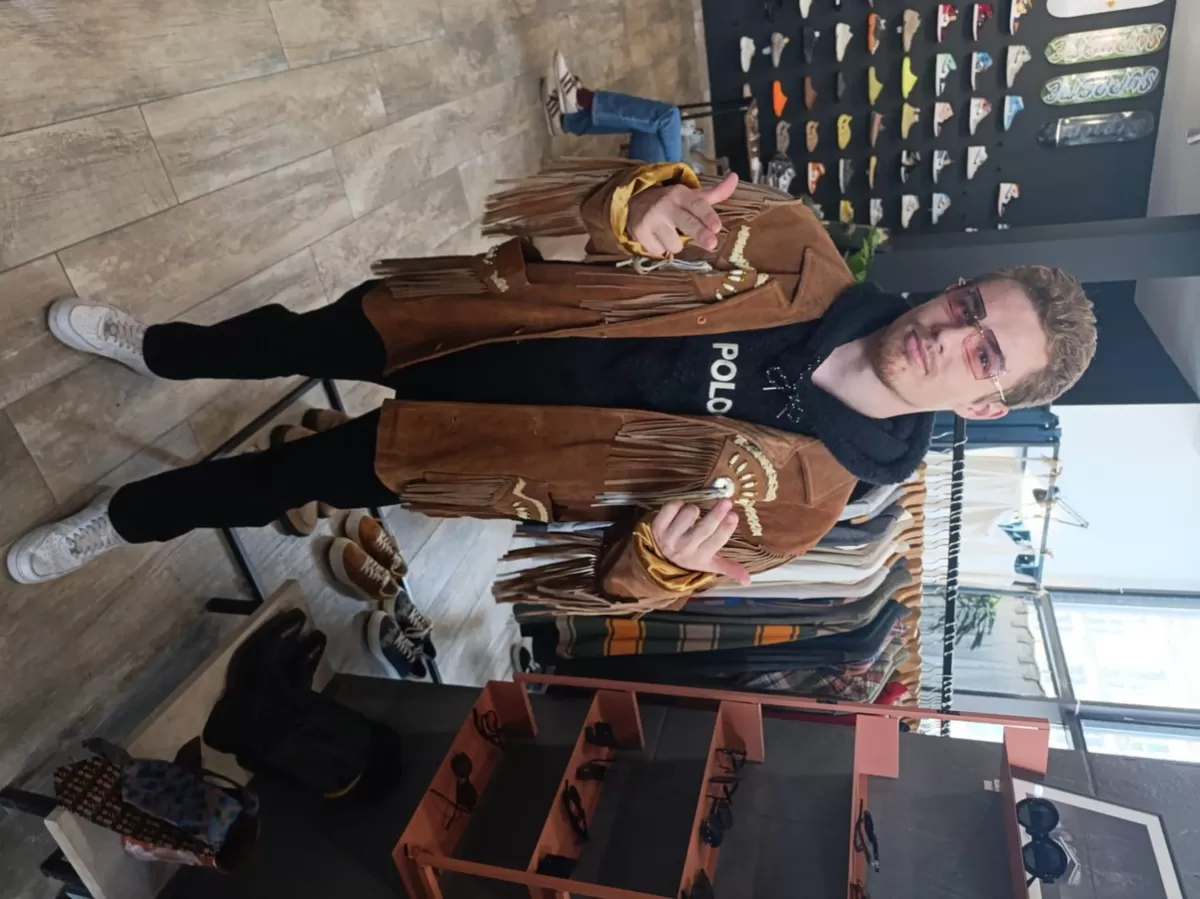 participant trying on clothes