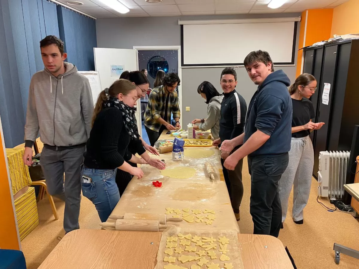 Participants making cookies