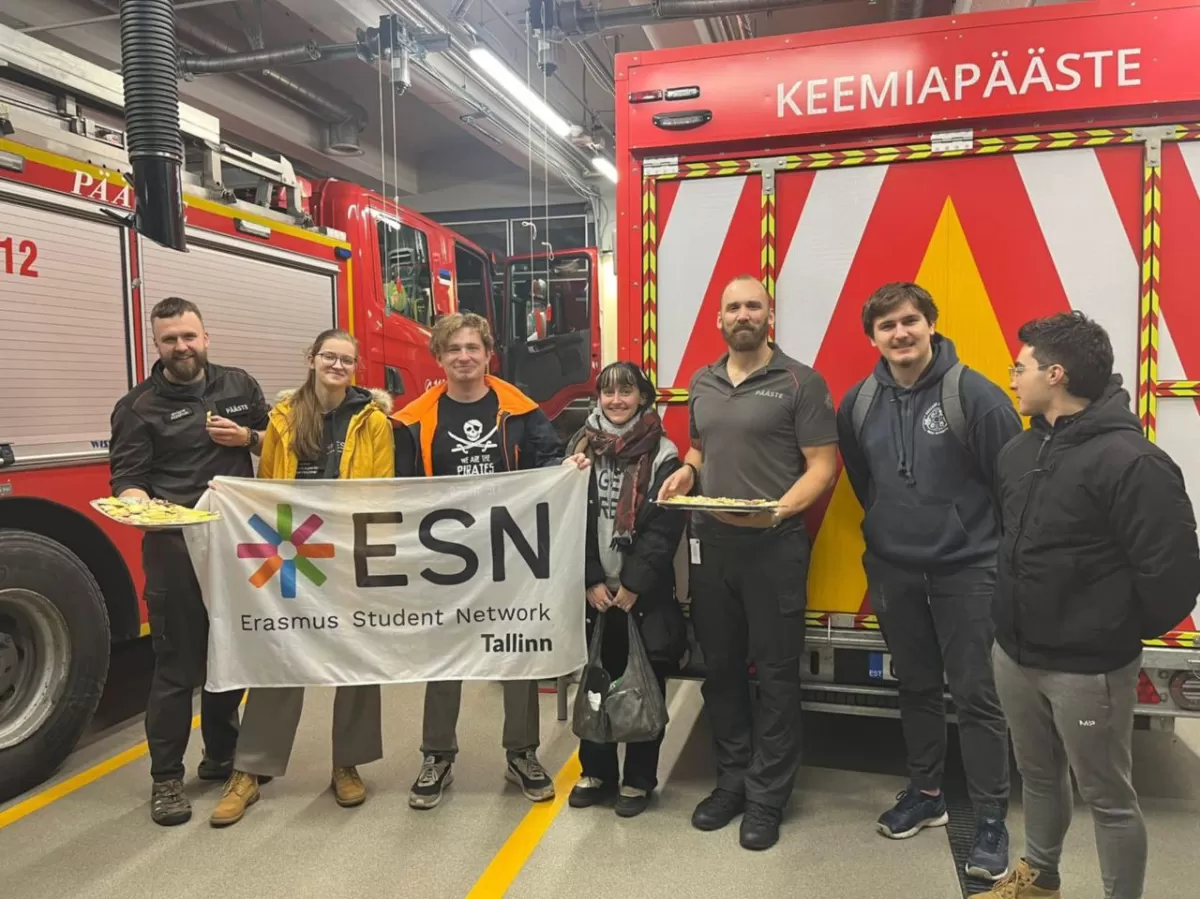 Participants donating home made cookies to the local fire department